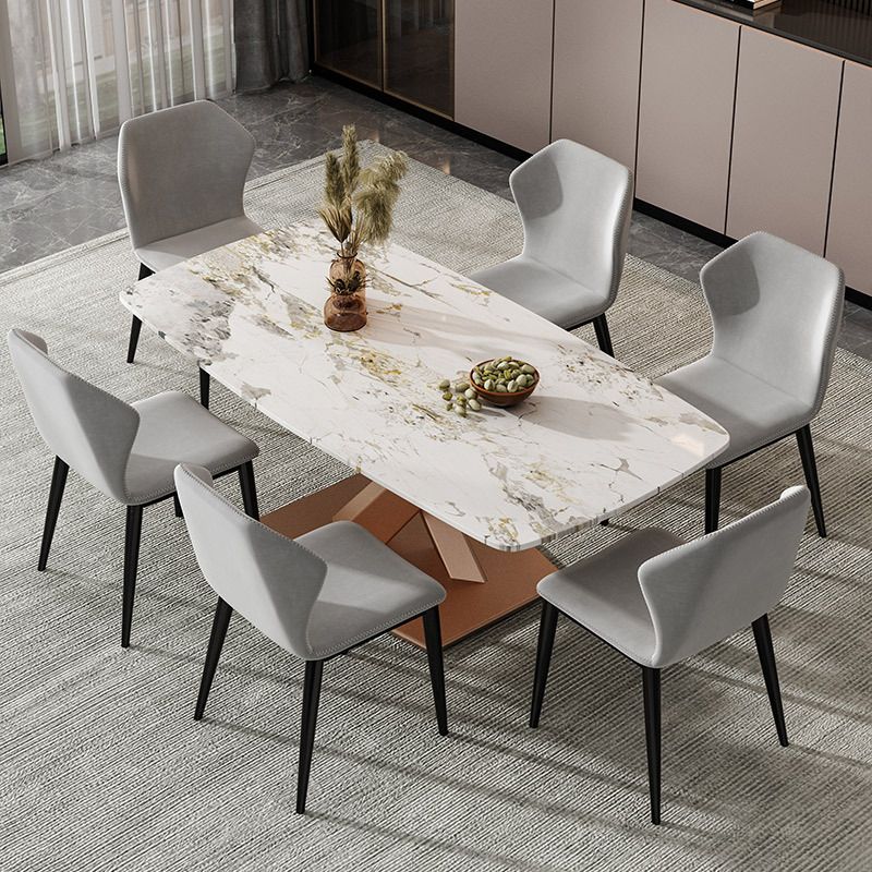 Modern Golden Base Dining Table Stone Table for Kitchen Dining Room