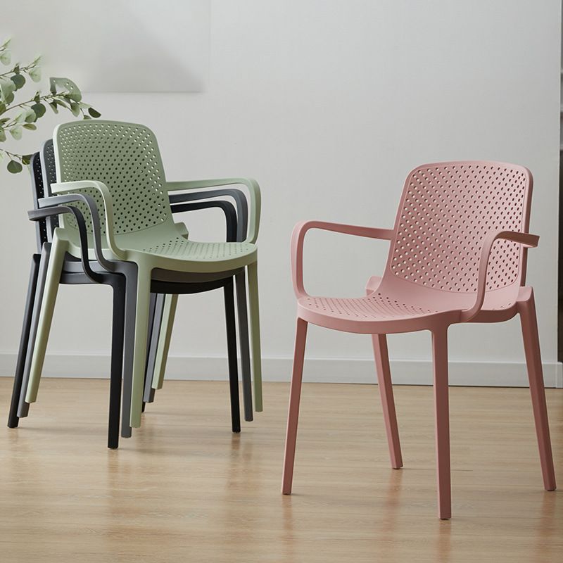 Plastic Contemporary Kitchen Dining Chair Arm Solid Back Chair Clearhalo 'Dining Chairs' 'Dining Tables & Seating' 'dining_chair' 'furn' 'furn_dining_chair' 'Furniture' 'furniture_dining_chair' 'Kitchen & Dining Furniture' 1200x1200_a057ad05-41c6-40a7-8b20-4dd84948ab02