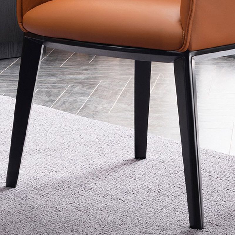 Moderne stijl armstoel faux lederen stevige achterste eetkamerstoel voor binnen