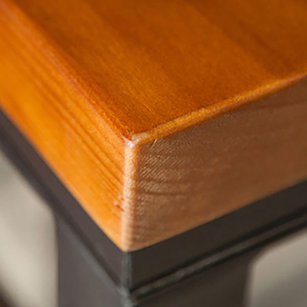 Table de bar de style industriel, bureau de bar de bistro rectangulaire en bois massif avec repose-pieds