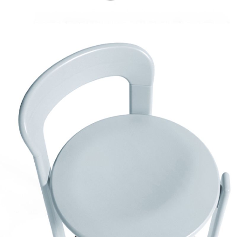 Round Low Back Dining Stools Plastic Barstools with Footrest