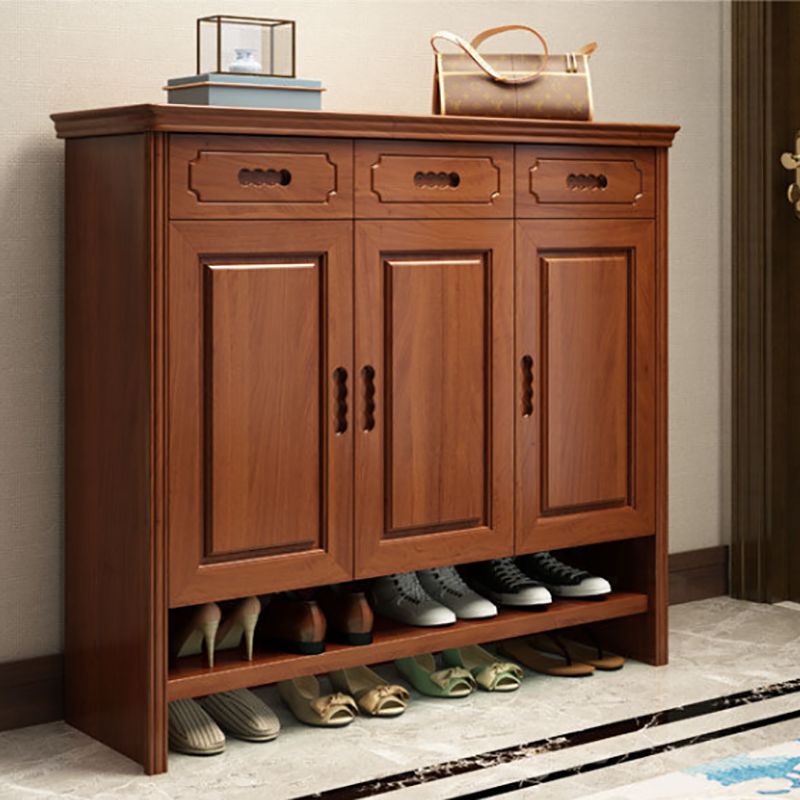 Mid-Century Modern Accent Cabinet Rectangle Solid Wood Grooves With Doors Cabinet Clearhalo 'Cabinets & Chests' 'cabinets_chests' 'furn' 'furn_cabinets_chests' 'Furniture' 'Living Room Furniture' 1200x1200_a05a343b-a644-4b10-b6cc-af2390749c42