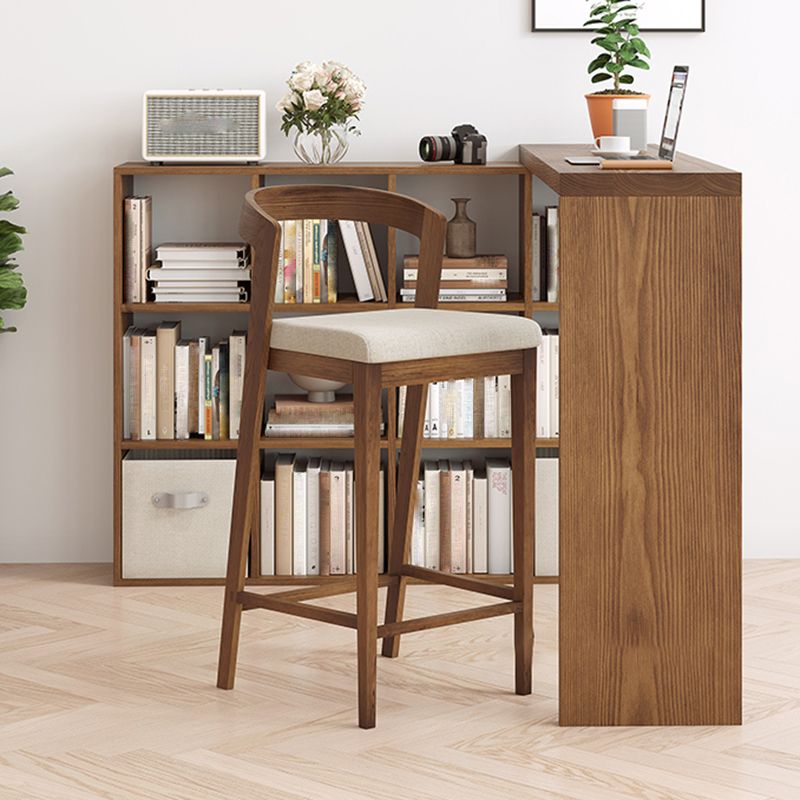 Modern massief hout lage rug tegenhoge ontlasting in bruin en wit