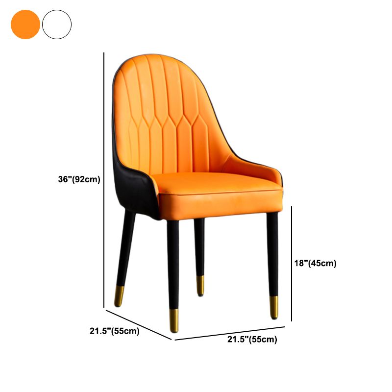 Faux Leather Armless Dining Chairs Glam Dining Side Chair for Home Clearhalo 'Dining Chairs' 'Dining Tables & Seating' 'dining_chair' 'furn' 'furn_dining_chair' 'Furniture' 'Kitchen & Dining Furniture' 1200x1200_a05b7950-4996-49c2-be59-45307cd78bc0