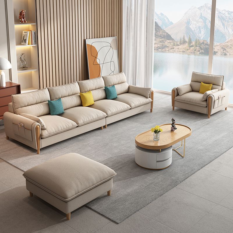 モダン縫製枕バック標準枕トップアームとストレージソファ