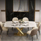Glam Rectangle 1/4/5/6/7 Pieces Dinette Set Indoor White and Gold Dining Set Clearhalo 'Dining Room Sets' 'Dining Tables & Seating' 'dining_room_set' 'furn' 'furn_dining_room_set' 'Furniture' 'Kitchen & Dining Furniture' 1200x1200_a05bfd0d-06d6-4dce-8d6f-bb6095b320cd