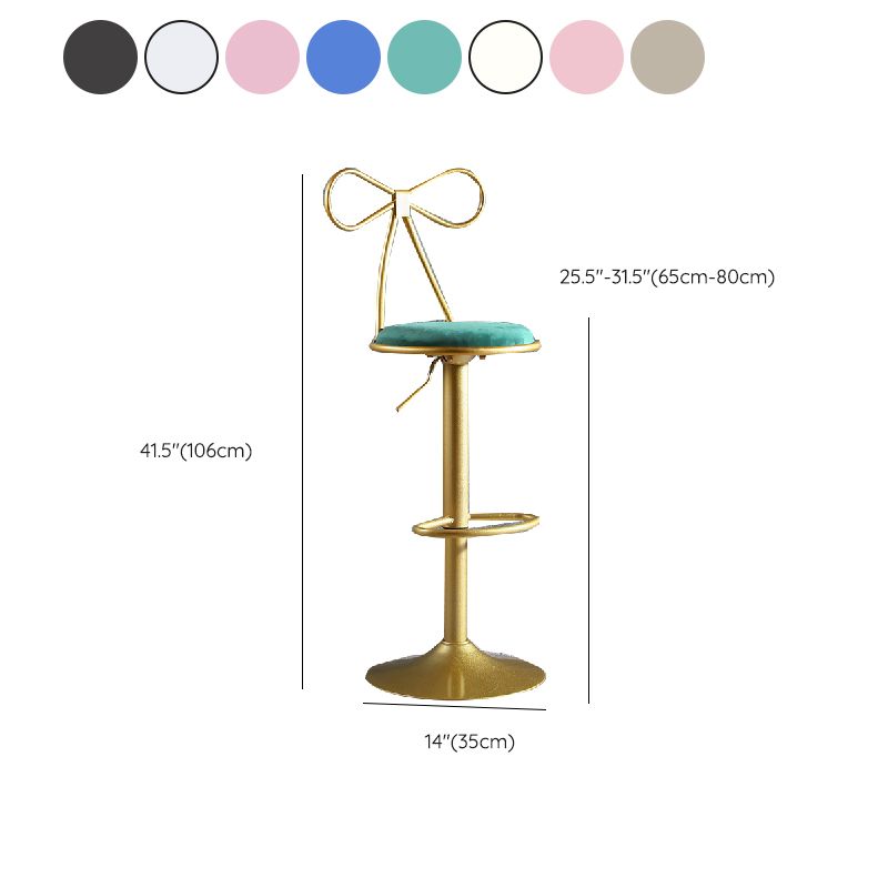 Glam Style Armless Counter Stool Upholstered Adjustable Height Bar Stool Clearhalo 'Bar Furniture' 'Bar Stools' 'bar_stools' 'furn' 'furn_bar_stools' 'Furniture' 'Kitchen & Dining Furniture' 1200x1200_a05de430-2b76-4ec4-9d62-0cd293508a8e