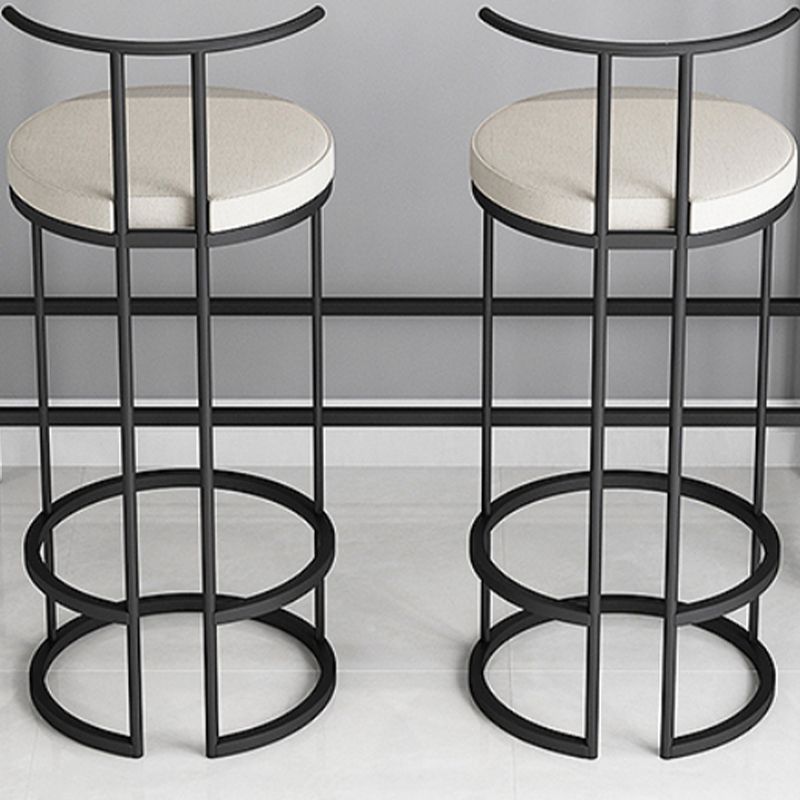 Contemporary Upholstered Counter Stool Bar-height Bar Stool with Metal Base Clearhalo 'Bar Furniture' 'Bar Stools' 'bar_stools' 'furn' 'furn_bar_stools' 'Furniture' 'Kitchen & Dining Furniture' 1200x1200_a05e959f-f3b4-4d83-913c-e912396f69a4
