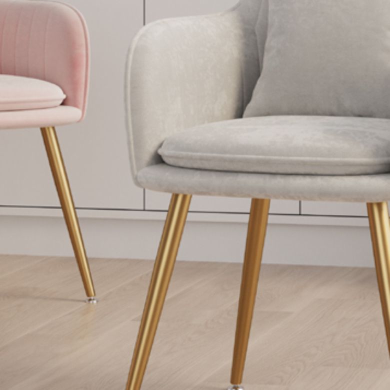 Nordic Style Metal Chair Solid Back Kitchen Dining Arm Chair for Dinning Room