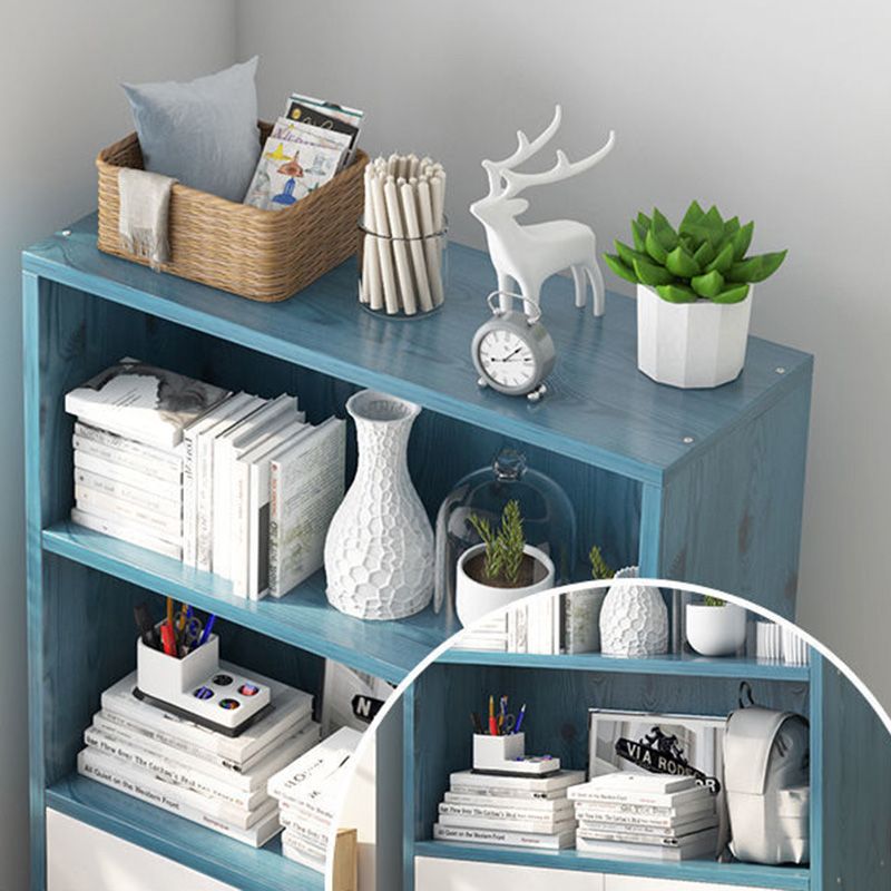 Modern Home Wood Bookcase 24"W Standard Book Shelf With Doors