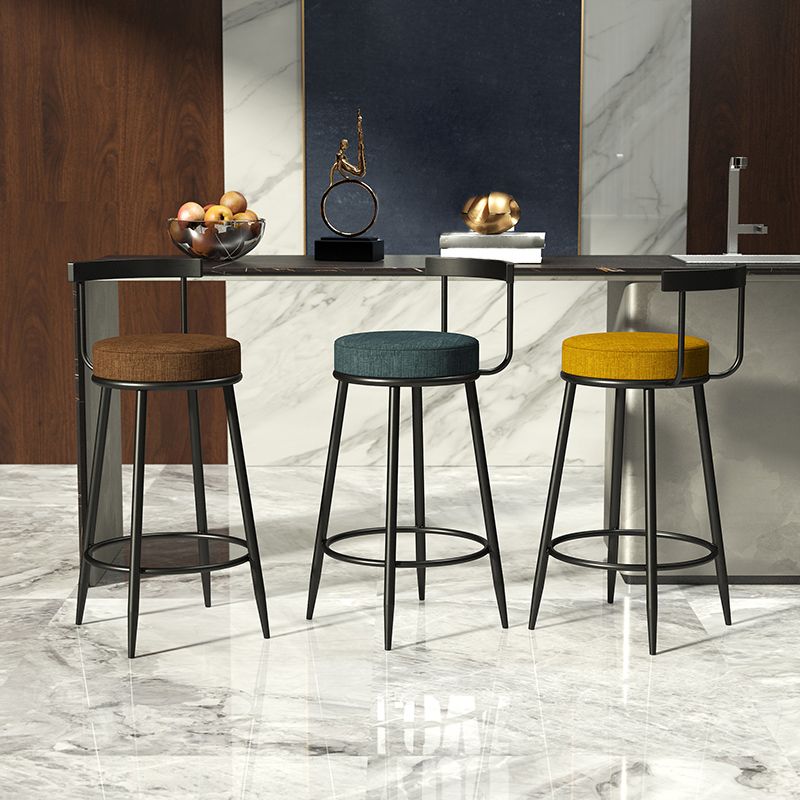 Industrial Armless Backrest Counter Stool Iron Cafe Bar Stool with Cushion and Pedal Clearhalo 'Bar Furniture' 'Bar Stools' 'bar_stools' 'furn' 'furn_bar_stools' 'Furniture' 'furniture_bar_stools' 'Kitchen & Dining Furniture' 1200x1200_a060fe0d-0dd7-45c4-b07f-24d283beed70