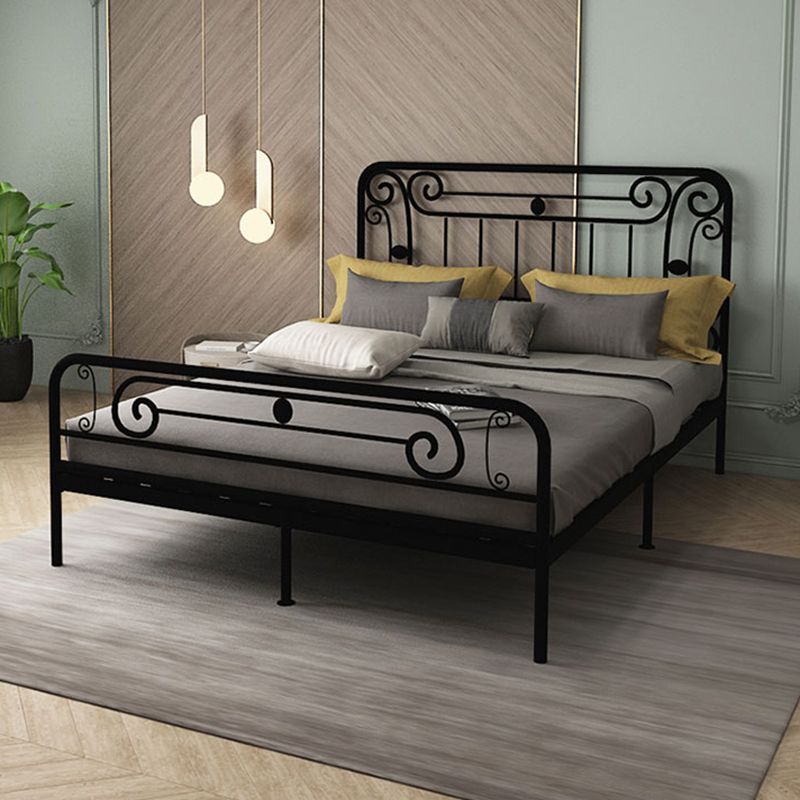 Glam Metallic Open-Frame Bed with with Rectangular Headboard and Footboard