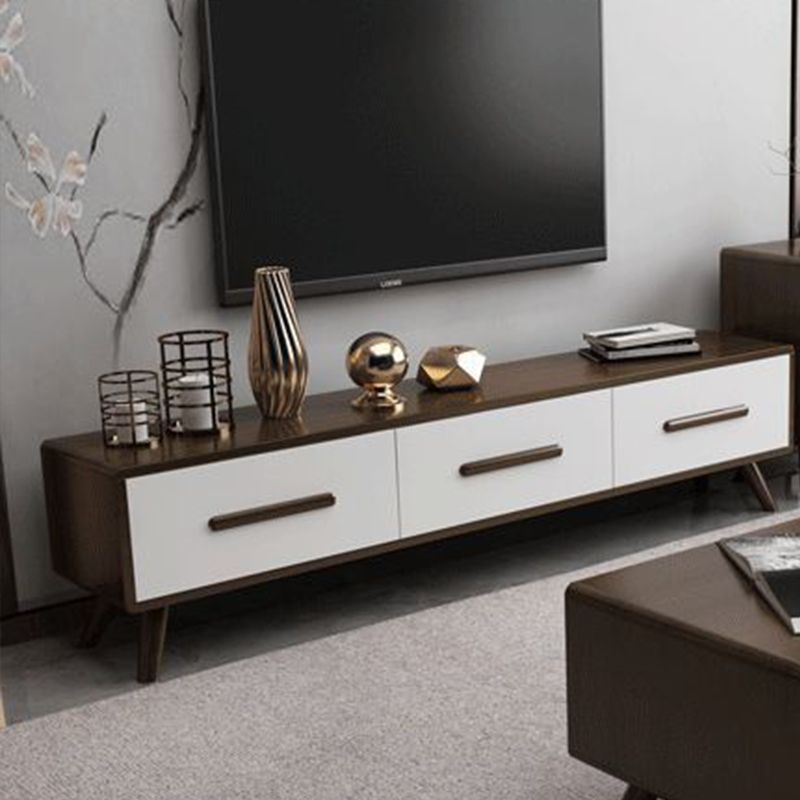 Moderno Wood TV Media Media de 12 "W Stand de TV de almacenamiento cerrado con cajones