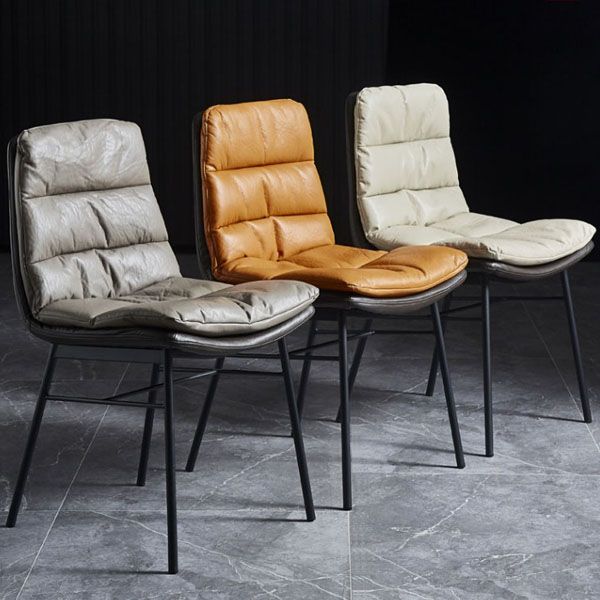 Contemporary Dining Chair Armless Chairs with Metal Legs for Kitchen Clearhalo 'Dining Chairs' 'Dining Tables & Seating' 'dining_chair' 'furn' 'furn_dining_chair' 'Furniture' 'furniture_dining_chair' 'Kitchen & Dining Furniture' 1200x1200_a0629504-0de1-4a51-b83e-31003c7a71bc