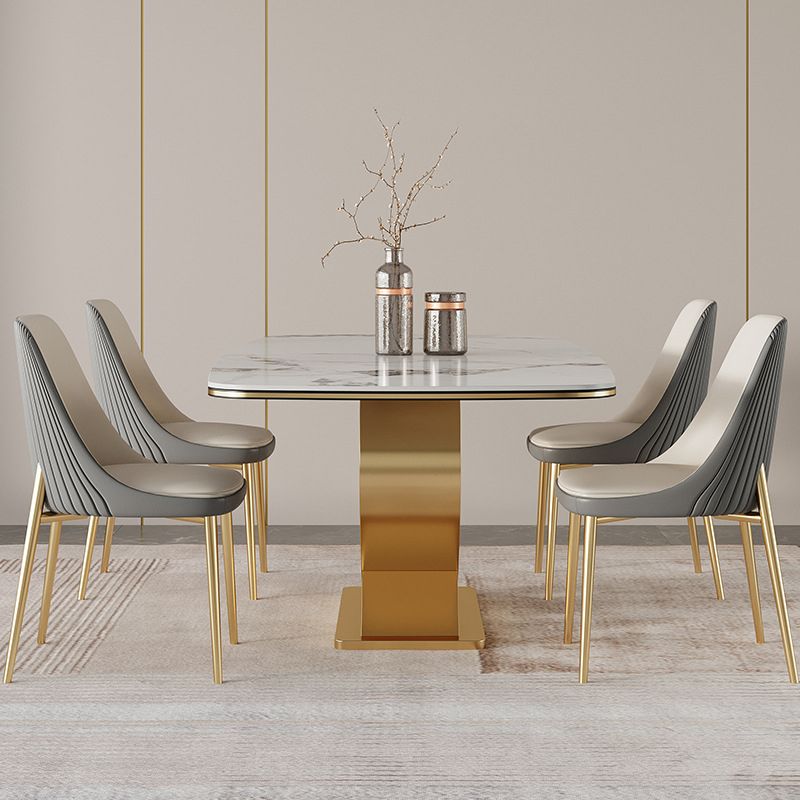 Luxury Sintered Stone Top Dining Set Rectangle 1/2/5/6/7 Pieces Dining Table with Chairs Clearhalo 'Dining Room Sets' 'Dining Tables & Seating' 'dining_room_set' 'furn' 'furn_dining_room_set' 'Furniture' 'furniture_dining_room_set' 'Kitchen & Dining Furniture' 1200x1200_a0640b0c-f207-4e3a-a274-c9d837aa0cde
