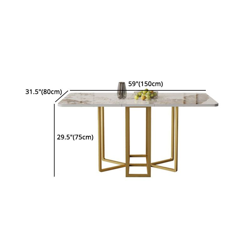 Modern Rectangle Dinette Set 1/2/5 Pieces Foldable Dining Table Set with Sintered Stone Clearhalo 'Dining Room Sets' 'Dining Tables & Seating' 'dining_room_set' 'furn' 'furn_dining_room_set' 'Furniture' 'furniture_dining_room_set' 'Kitchen & Dining Furniture' 1200x1200_a0663e3e-c67a-48d8-a496-14c87fb11158