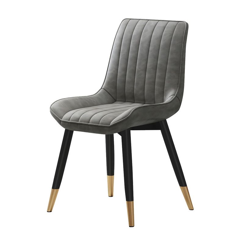 Metal Contemporary Side Chair PU Leather Solid Back Chair Indoor Dining Chairs Clearhalo ' kitchen&dining_furn' 'Dining Chairs' 'Dining Tables & Seating' 'dining_chair' 'Furniture' 'furniture_dining_chair' 'Kitchen & Dining Furniture' 'kitchen' 1200x1200_a067b8fd-b429-4149-9f4b-d21c0e2a3aa5