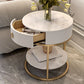 Frame Glam Style Side Table 22.83" Tall Stone Top Side Table with Storage Clearhalo 'Coffee & Accent Tables' 'End & Side Tables' 'end_side_tables' 'furn' 'furn_end_side_tables' 'Furniture' 'Living Room Furniture' 1200x1200_a069c235-b042-4499-9d3c-96dc3eb971ae