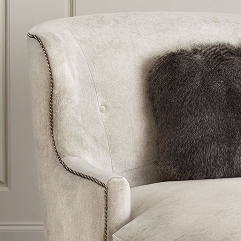 Chaise longue rembourrée de campagne française, chaise longue en micro-velours