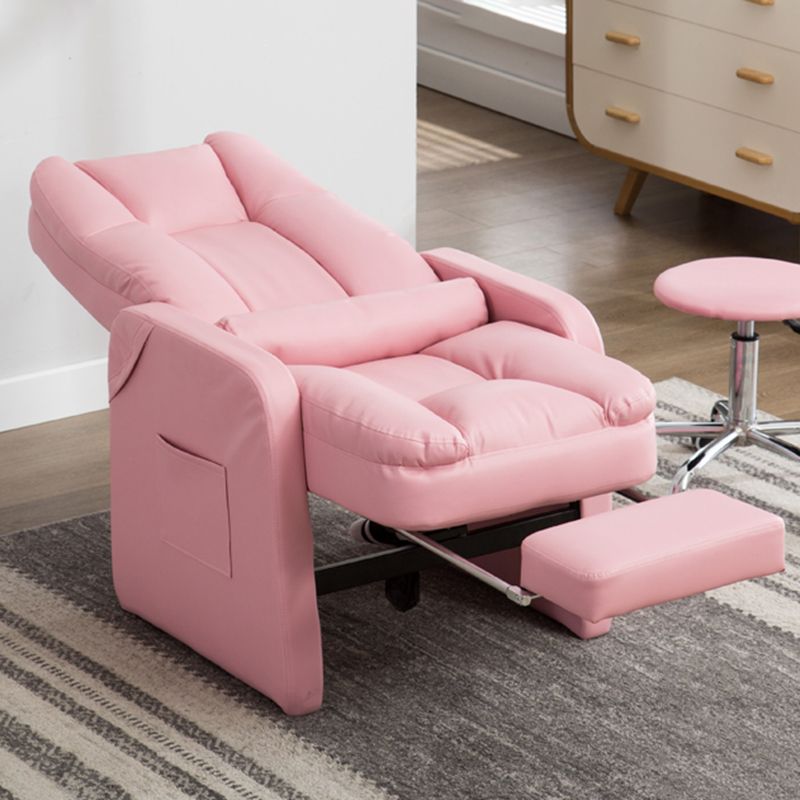 Metal Frame Standard Recliner with Footrest Solid Color Upholstered Recliner Chair Clearhalo 'Chairs & Seating' 'furn' 'furn_recliners' 'Furniture' 'Living Room Furniture' 'Recliners' 1200x1200_a06eec72-30a7-49f2-b5fa-79e0e401496b