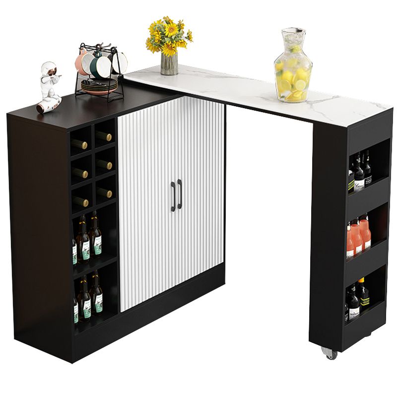 Rectangle Counter Height Table Modern Bar Dining Table with Shelves Clearhalo 'Bar Furniture' 'Bar Tables' 'bar_tables' 'furn' 'furn_bar_tables' 'Furniture' 'Kitchen & Dining Furniture' 1200x1200_a06fa4bd-70e9-4237-8446-bb15aeff3d83
