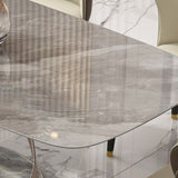 Dining Room Set Contemporary Sintered Stone Dining Table Rectangular Dining Table with Metal Base Clearhalo 'Dining Room Sets' 'Dining Tables & Seating' 'dining_room_set' 'furn' 'furn_dining_room_set' 'Furniture' 'furniture_dining_room_set' 'Kitchen & Dining Furniture' 'kitchen&dining_furn' 'kitchen' 1200x1200_a070faea-ba4c-4ac5-8965-839d2806c08f