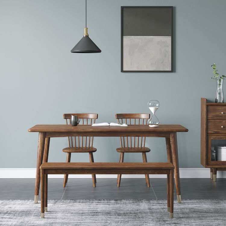 Rectangle Ash Wood Table in Walnut Luxury Dining Table with 4 Legs for Restaurant Clearhalo ' dining_table' 'Dining Tables & Seating' 'Dining Tables' 'furn' 'furn_dining_table' 'Furniture' 'furniture_dining_table' 'Kitchen & Dining Furniture' 'kitchen&dining_furn' 'kitchen' 'kitchen_dining_table' 1200x1200_a071c623-2114-47ad-852b-f9eb2fe198ae