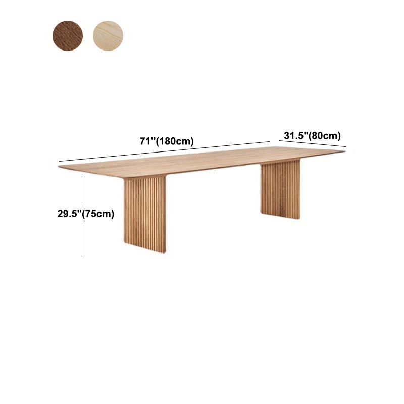 Rectangle Modern Dining Table Double Pedestal Table with Solid Wood Clearhalo 'Dining Tables & Seating' 'Dining Tables' 'dining_table' 'furn' 'furn_dining_table' 'Furniture' 'furniture_dining_table' 'Kitchen & Dining Furniture' 'kitchen' 'kitchen_dining_table' 1200x1200_a0725626-0fe4-4915-8dfe-9b2f0b88c340