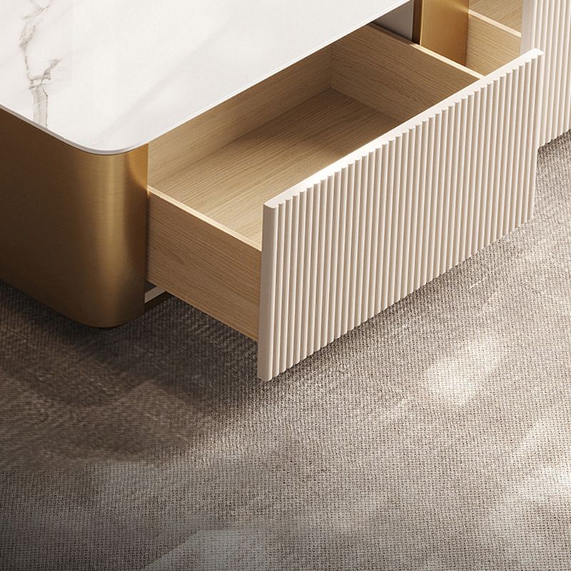 Supporto TV in pietra montato a parete 2 cassetti Glam in stile Glam TV con porta di vetro