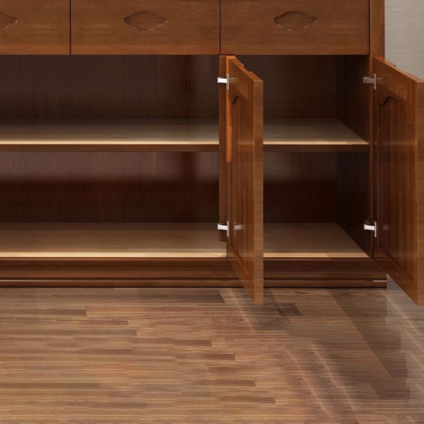 Moderne porte da pranzo in legno di gomma porte in vetro a buffet con cassetti per soggiorno