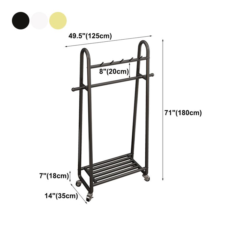 Rastrellino in stile industriale ganci metallizzati metallici rastrelliera di design