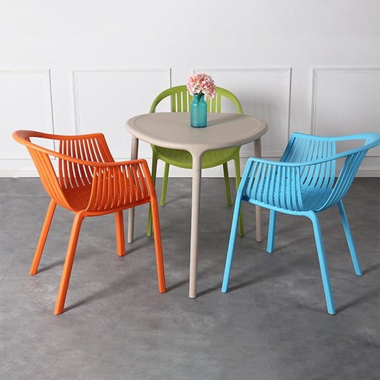 Nordic Style Arm Side Chairs Windsor Back Side Chair with Plastic Legs for Kitchen