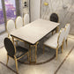 Tavolo da pranzo rettangolare in stile glam con base in metallo con 4 gambe