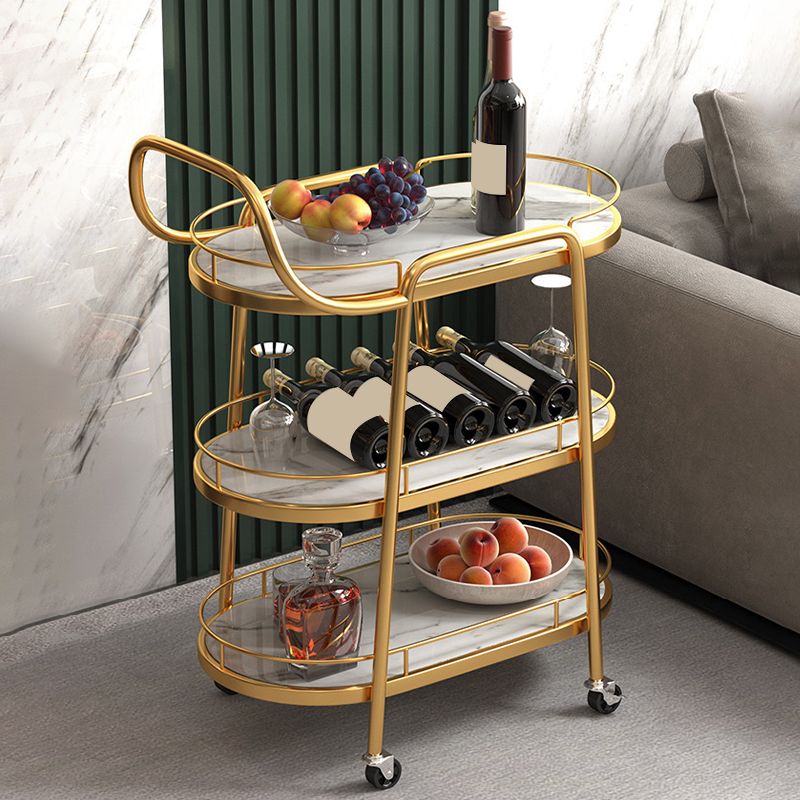 Modern Style Oval Prep Table Reclaimed Wood Rolling Prep Table