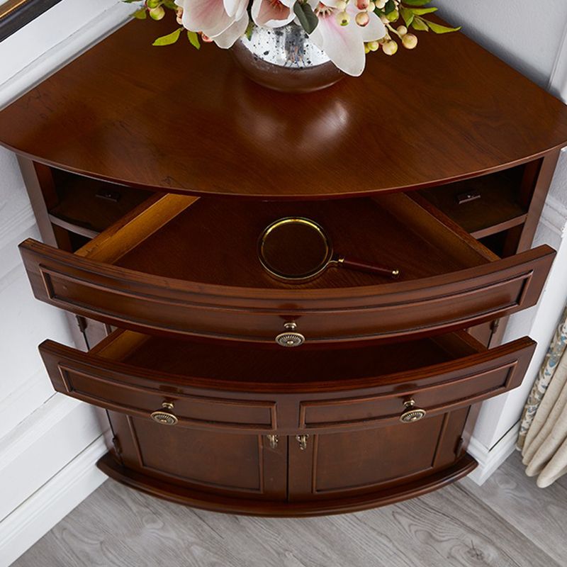 Mid-Century Modern Home Paned Cabinet Solid Wood Corner Side Cabinet Clearhalo 'Cabinets & Chests' 'cabinets_chests' 'furn' 'furn_cabinets_chests' 'Furniture' 'Living Room Furniture' 1200x1200_a0777bac-f4d0-483f-aa84-24eef3d92968