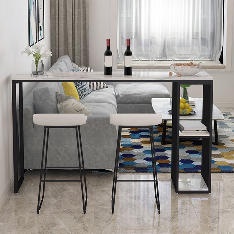Modern Style Bar Table 1/3 Pieces Rectangle Faux Marble Counter Set Clearhalo 'Bar Furniture' 'furn' 'furn_home_bar_bar_sets' 'Furniture' 'Home Bars & Bar Sets' 'home_bar_bar_sets' 'Kitchen & Dining Furniture' 1200x1200_a0788d33-fca7-4b37-ac02-e6b2de2be176