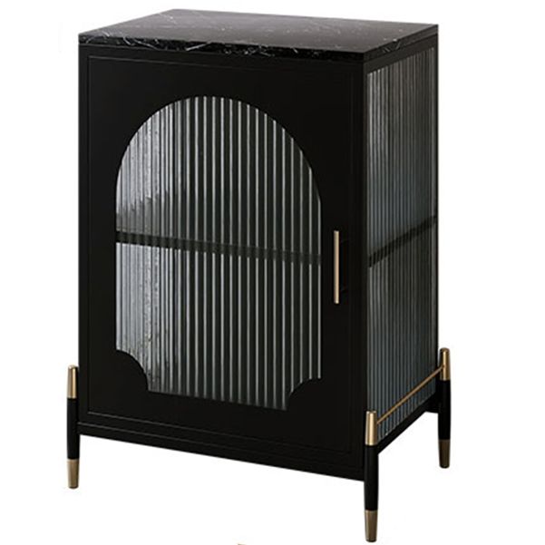 Glass Door Iron Sideboard Modern Server Cabinet with Storage for Living Room Clearhalo 'buffet_sideboard' 'Buffets & Sideboards' 'furn' 'furn_buffet_sideboard' 'Furniture' 'furniture_buffet_sideboard' 'Kitchen & Dining Furniture' 1200x1200_a07947c2-9814-4816-bf81-ef88496c7140