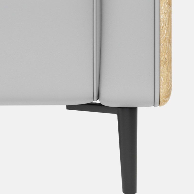 Stain Resistant Sofa Faux Leather Tuxedo Arm Sofa for Bonus Room