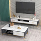 Glam Style TV Stand Stone White Color Open Rangement TV Console avec étagères