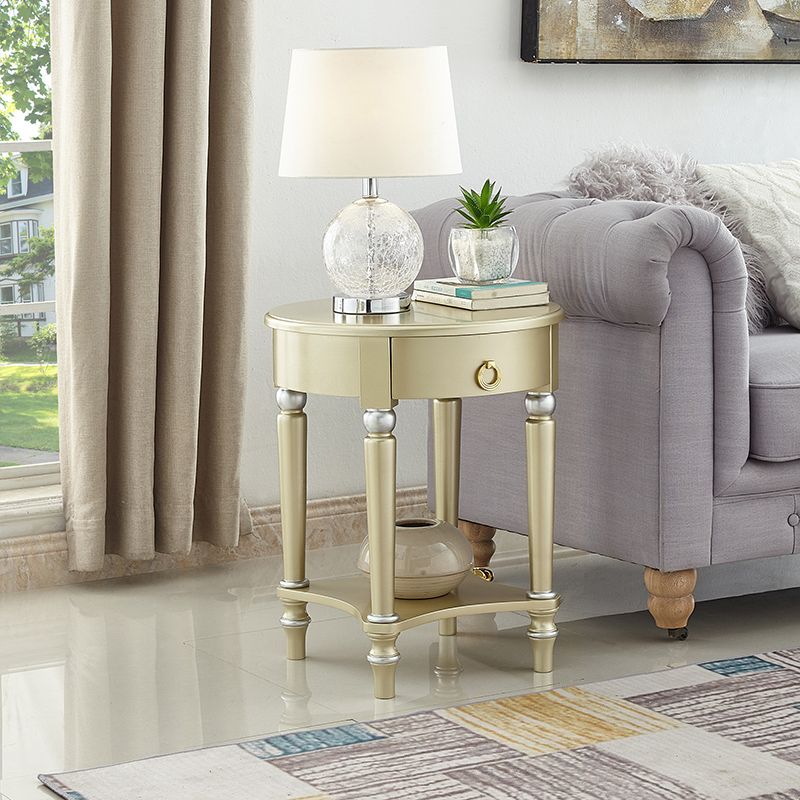 Traditional 24.4" Tall 3 Legs End Table Round End Table with Storage Clearhalo 'Coffee & Accent Tables' 'End & Side Tables' 'end_side_tables' 'furn' 'furn_end_side_tables' 'Furniture' 'Living Room Furniture' 1200x1200_a07d72ca-d1dd-402d-8455-18c186d1eab9