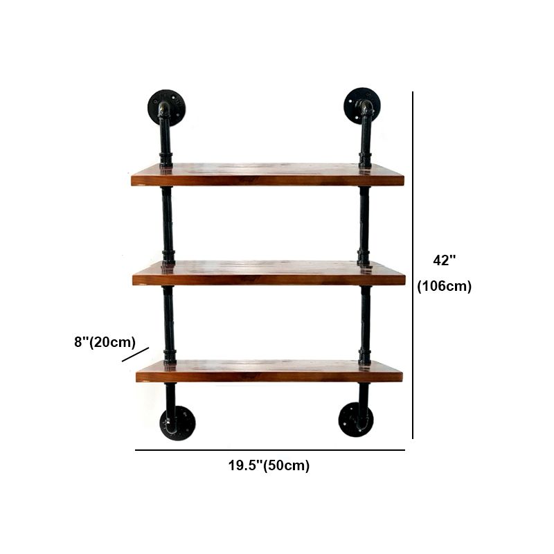 Industrial Style Bookshelf Wall Mounted Solid Wood Bookcase for Home Office Clearhalo 'Bookcases' 'furn' 'furn_bookcases' 'Furniture' 'furniture_bookcases' 'kitchen' 'kitchen_bookcases' 'Living Room Furniture' 'Office Furniture' 1200x1200_a07db2bf-2072-4e53-af7d-e7438505d1f5