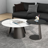 3 Legs Base Cocktail Table Rock Top Metal Base Rectangle Coffee Table