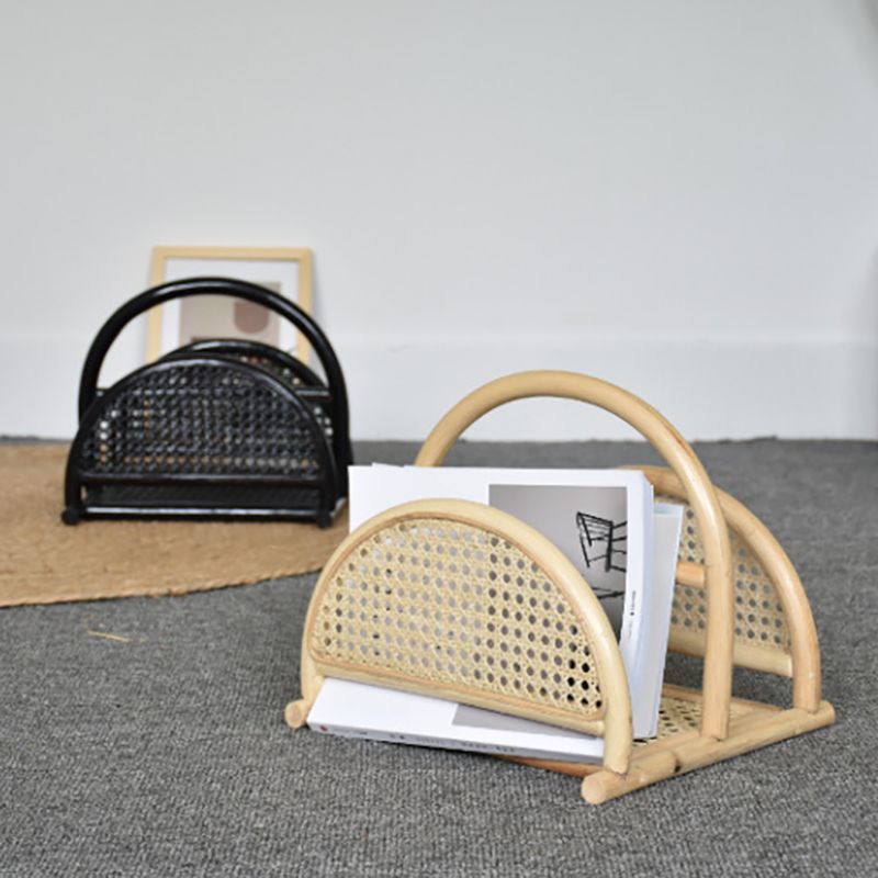 Contemporary Bamboo Bookcase Desktop Closed Back Shelf Bookcase