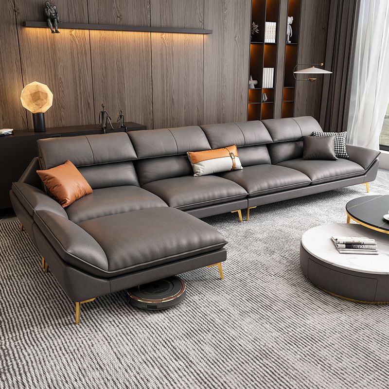 Modern Faux Leather Living Room Pillow Top Arm Cushions Seating Clearhalo 'furn' 'furn_sectionals' 'Furniture' 'Living Room Furniture' 'Sectionals' 1200x1200_a08266b4-b53a-4b5f-88b1-3b797ba443f1