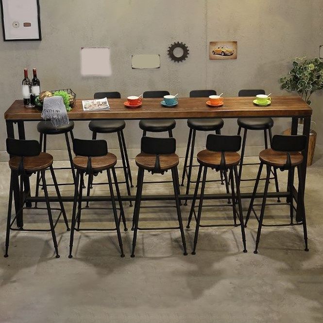 Industrial Bar Table Set 1/4/6/11 Pieces Solid Wood Pub Dining Set for Indoor Clearhalo 'Bar Furniture' 'furn' 'furn_home_bar_bar_sets' 'Furniture' 'Home Bars & Bar Sets' 'home_bar_bar_sets' 'Kitchen & Dining Furniture' 1200x1200_a082f6a2-ffbc-48d8-9356-6977b7270150