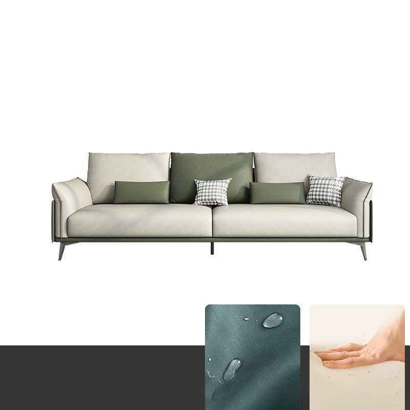 Contemporary Color Block Sofa Stain Resistant Flared Arm Sofa