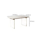 Rectangular Dining Table Modern Wood Tabletop with Acrylic Double Pedestal Base