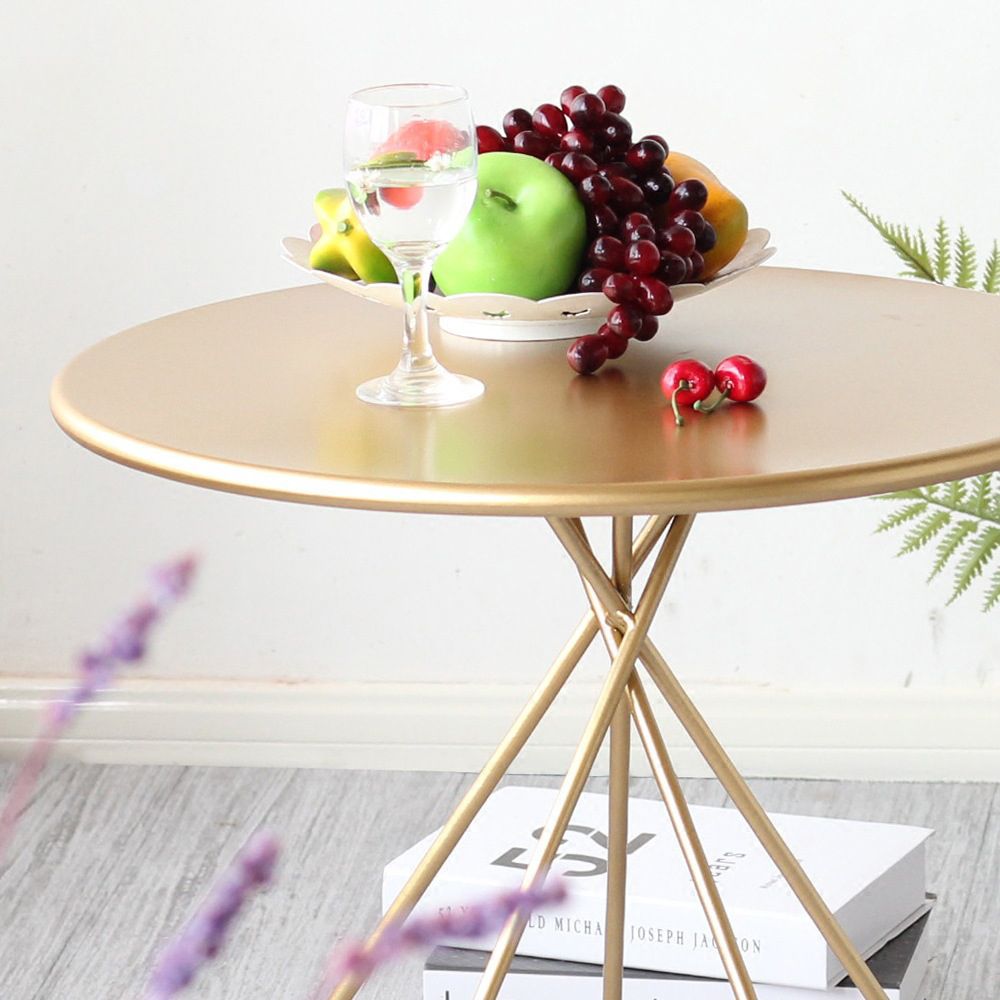 Metal Round Coffee Table Dia 21.65" inch Frame Cocktail Table Clearhalo 'Coffee & Accent Tables' 'Coffee Tables' 'coffee_tables' 'furn' 'furn_coffee_tables' 'Furniture' 'Living Room Furniture' 1200x1200_a0863636-0fd8-46a2-8128-14ccc46f6b85