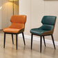 Modern Simple Side Chair Faux Leather Side Dining Chair with Metal Base for Home Use