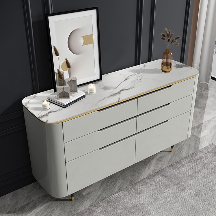 Modern Stone Sideboard a buffet con cassetti del soggiorno con gambe in legno massiccio